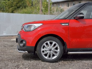 Одинарная защита переднего бампера диаметром 63 мм SLITKOFF KIA (КИА) Soul (Сол)  PS (2014-2016) PS дорестайлинг