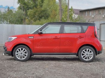 15 299 р. Защита порогов из круглой трубы диаметром 42 мм SLITKOFF v1 KIA Soul PS дорестайлинг (2014-2016)  с доставкой в г. Новочеркасск. Увеличить фотографию 2