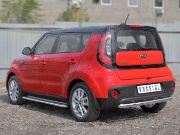 12 999 р. Одинарная защита заднего бампера из трубы диаметром 63 мм SLITKOFF  KIA Soul  PS (2014-2016) дорестайлинг  с доставкой в г. Новочеркасск. Увеличить фотографию 2