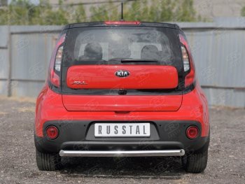 12 999 р. Одинарная защита заднего бампера из трубы диаметром 63 мм SLITKOFF  KIA Soul  PS (2014-2016) дорестайлинг  с доставкой в г. Новочеркасск. Увеличить фотографию 3