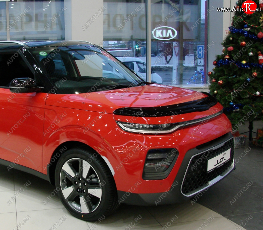 3 299 р. Дефлектор капота SIM KIA Soul SK3 (2018-2022)  с доставкой в г. Новочеркасск