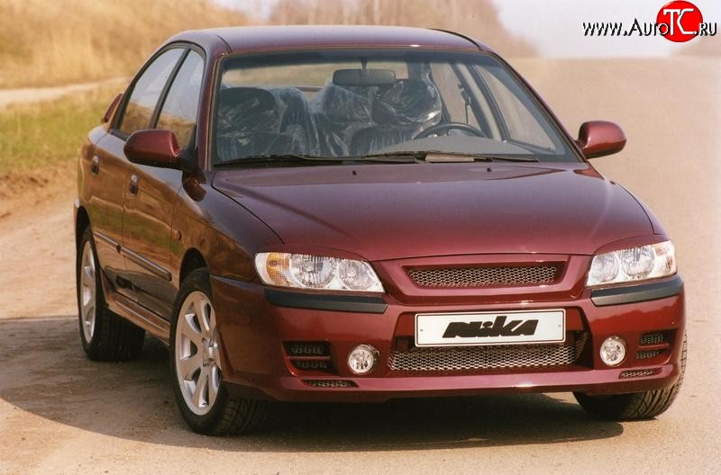 449 р. Реснички на фары Nika-Спорт KIA Spectra (2000-2009) (Неокрашенные)  с доставкой в г. Новочеркасск