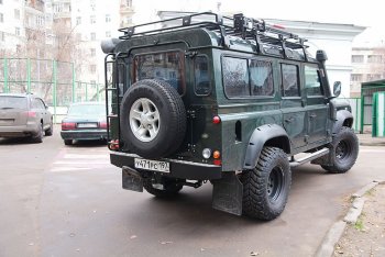 22 649 р. Бампер задний силовой РИФ Land Rover Defender 110 1 L316 рестайлинг 5дв. (2007-2016)  с доставкой в г. Новочеркасск. Увеличить фотографию 2