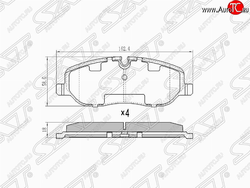 1 239 р. Колодки тормозные (передние) SAT  Land Rover Discovery  3 L319 - Range Rover Sport  1 L320  с доставкой в г. Новочеркасск