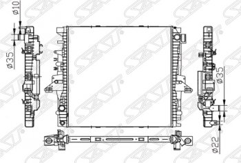 12 499 р. Радиатор двигателя (пластинчатый, 3.0/5.0, МКПП/АКПП) SAT  Land Rover Discovery ( 3 L319,  4 L319) - Range Rover Sport  1 L320  с доставкой в г. Новочеркасск. Увеличить фотографию 1