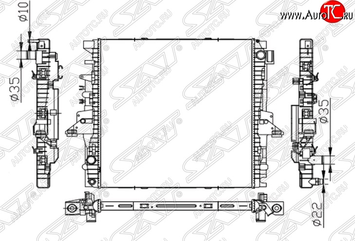 12 499 р. Радиатор двигателя (пластинчатый, 3.0/5.0, МКПП/АКПП) SAT  Land Rover Discovery ( 3 L319,  4 L319) - Range Rover Sport  1 L320  с доставкой в г. Новочеркасск