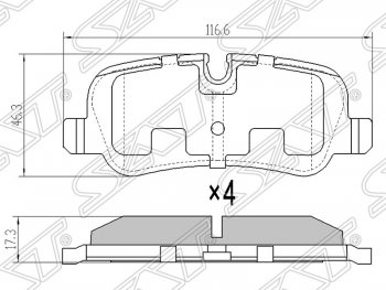 Колодки тормозные SAT (задние) Land Rover Range Rover 3 L322 дорестайлинг (2002-2006)