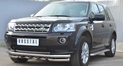 32 999 р. Защита переднего бампера (Ø63 мм с зубами, нержавейка) SLITKOFF Land Rover Freelander L359 1-ый рестайлинг (2010-2012)  с доставкой в г. Новочеркасск. Увеличить фотографию 3