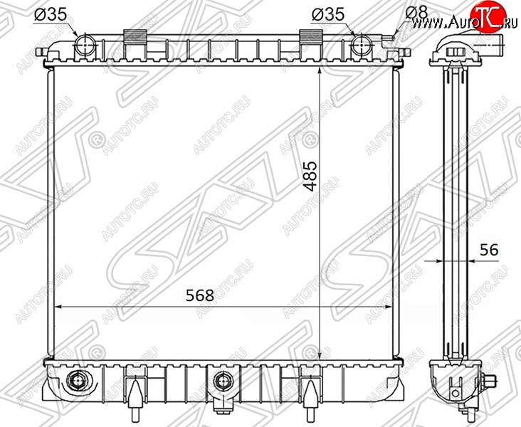 15 799 р. Радиатор двигателя SAT (пластинчатый, 2.5TD, МКПП/АКПП)  Land Rover Range Rover  2 P38A (1994-2002)  с доставкой в г. Новочеркасск