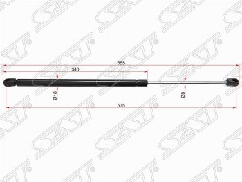 Упор крышки багажника SAT (газовый, LH=RH, на стекло) Land Rover Range Rover Sport 1 L320 дорестайлинг (2005-2009)