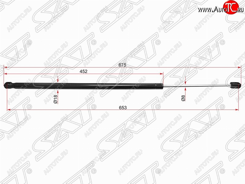 839 р. Правый упор крышки багажника SAT (газовый)  Land Rover Range Rover Sport  1 L320 (2005-2013) дорестайлинг, рестайлинг  с доставкой в г. Новочеркасск