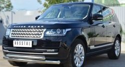 23 649 р. Защита переднего бампера (2 трубыØ76 и 63 мм, нержавейка) Russtal Land Rover Range Rover 4 L405 дорестайлинг (2012-2017)  с доставкой в г. Новочеркасск. Увеличить фотографию 3