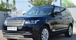 27 649 р. Защита переднего бампера (2 трубыØ75х42 мм, нержавейка) Russtal Land Rover Range Rover 4 L405 дорестайлинг (2012-2017)  с доставкой в г. Новочеркасск. Увеличить фотографию 4