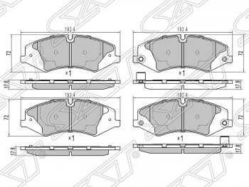 1 649 р. Колодки тормозные SAT (передние)  Land Rover Range Rover  3 L322 - Range Rover Sport ( 1 L320,  2 L494)  с доставкой в г. Новочеркасск. Увеличить фотографию 1