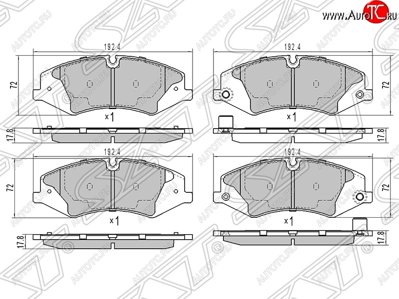 1 649 р. Колодки тормозные SAT (передние)  Land Rover Range Rover  3 L322 - Range Rover Sport ( 1 L320,  2 L494)  с доставкой в г. Новочеркасск