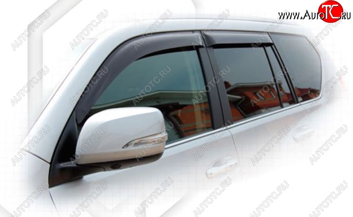 2 299 р. Дефлектора окон CA-Plastic  Lexus GX460  J150 (2013-2022) 1-ый рестайлинг, 2-ой рестайлинг (Classic полупрозрачный, Без хром.молдинга, Крепление только на скотч)  с доставкой в г. Новочеркасск