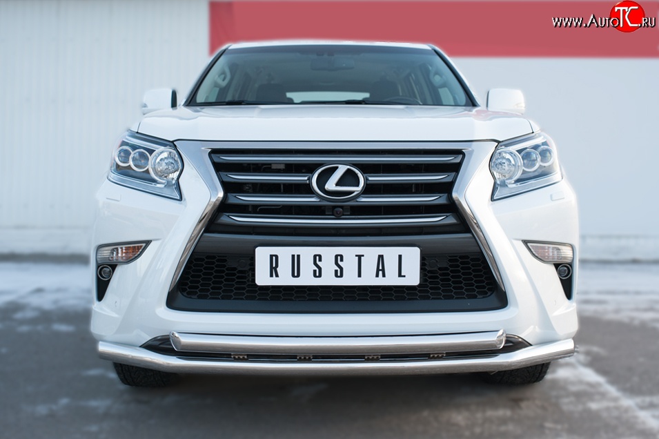 28 799 р. Защита переднего бампера (2 трубыØ63 мм, нержавейка) SLITKOFF  Lexus GX460  J150 (2013-2022) 1-ый рестайлинг, 2-ой рестайлинг  с доставкой в г. Новочеркасск