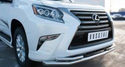 24 699 р. Защита переднего бампера (2 трубыØ63 и 42 мм, нержавейка) SLITKOFF  Lexus GX460  J150 (2013-2022) 1-ый рестайлинг, 2-ой рестайлинг  с доставкой в г. Новочеркасск. Увеличить фотографию 2