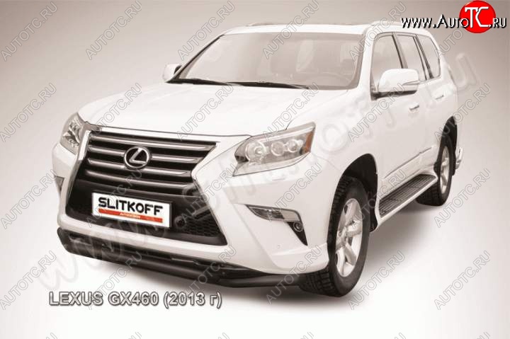 15 949 р. Защита переднего бампера из труб d57 Slitkoff (двойная)  Lexus GX460  J150 (2013-2022) 1-ый рестайлинг, 2-ой рестайлинг (Цвет: серебристый)  с доставкой в г. Новочеркасск