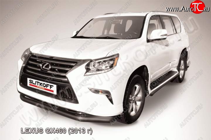 13 399 р. Защита переднего бампера из трубы d76 Slitkoff  Lexus GX460  J150 (2013-2022) 1-ый рестайлинг, 2-ой рестайлинг (Цвет: серебристый)  с доставкой в г. Новочеркасск