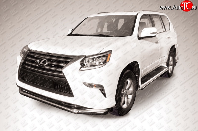 16 949 р. Одинарная защита переднего бампера диаметром 76 мм Slitkoff  Lexus GX460  J150 (2013-2022) 1-ый рестайлинг, 2-ой рестайлинг (Нержавейка, Полированная)  с доставкой в г. Новочеркасск