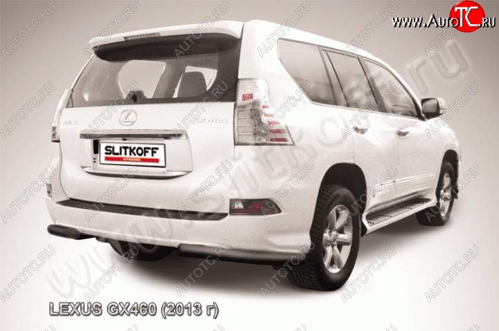 15 999 р. Защита заднего бампера из уголков d76 Slitkoff  Lexus GX460  J150 (2013-2022) 1-ый рестайлинг, 2-ой рестайлинг (Цвет: серебристый)  с доставкой в г. Новочеркасск