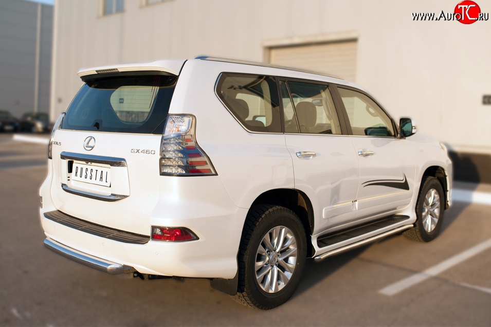 14 099 р. Защита заднего бампера (Ø76 мм, нержавейка) SLITKOFF  Lexus GX460  J150 (2013-2022) 1-ый рестайлинг, 2-ой рестайлинг  с доставкой в г. Новочеркасск