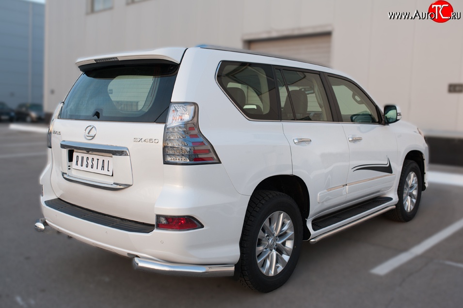 15 449 р. Защита заднего бампера (Ø76 мм уголки, нержавейка) SLITKOFF  Lexus GX460  J150 (2013-2022) 1-ый рестайлинг, 2-ой рестайлинг  с доставкой в г. Новочеркасск