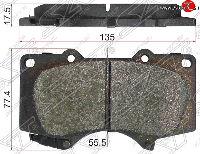 1 589 р. Колодки тормозные SAT (передние,135x77.4x17.5 mm) Lexus GX460 J150 дорестайлинг (2009-2013)  с доставкой в г. Новочеркасск