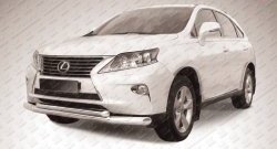 Двойная защита переднего бампера из двух труб диаметром 76 и 57 мм Slitkoff Lexus RX 270 AL20 дорестайлинг (2015-2019)