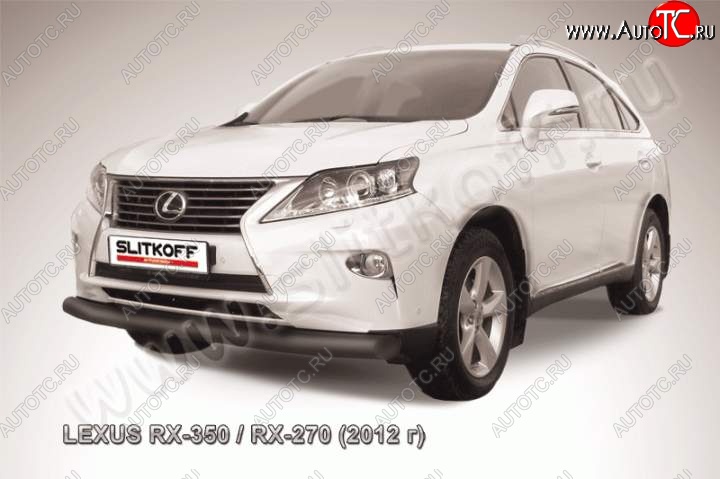 12 799 р. Защита переднего бампера из трубы d76 Slitkoff (дуга) Lexus RX 270 AL20 дорестайлинг (2015-2019) (Цвет: серебристый)  с доставкой в г. Новочеркасск