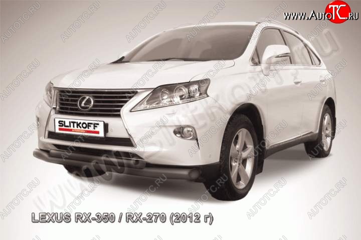 15 999 р. Защита переднего бампера из труб d76+57 Slitkoff Lexus RX 270 AL20 дорестайлинг (2015-2019) (Цвет: серебристый)  с доставкой в г. Новочеркасск