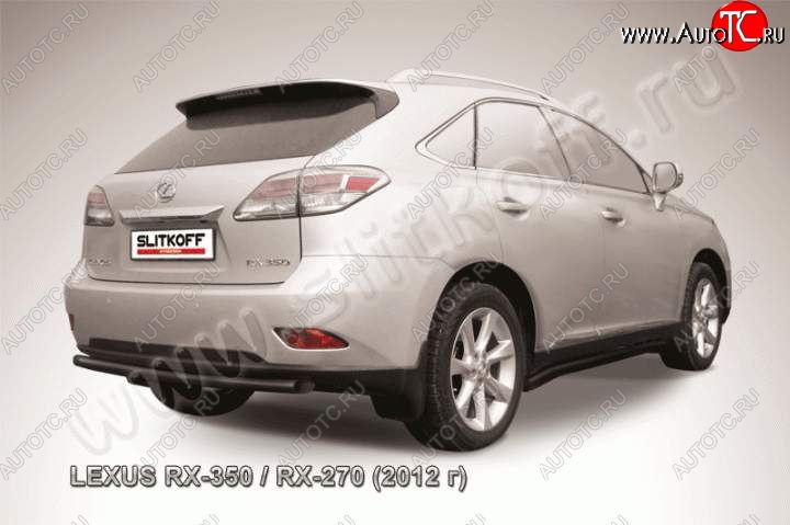 11 299 р. Защита заднего бампера из трубы d57 Slitkoff  Lexus RX  270 - RX350  AL10 (Цвет: серебристый)  с доставкой в г. Новочеркасск