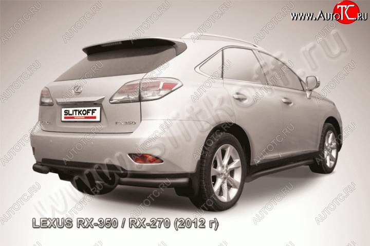 9 349 р. Защита заднего бампера из уголков d76 Slitkoff Lexus RX 270 AL20 дорестайлинг (2015-2019) (Цвет: серебристый)  с доставкой в г. Новочеркасск