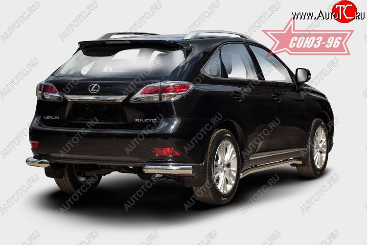 1 249 р. Защита заднего бампера из боковых уголков (d76) Souz-96 Lexus RX 270 AL20 дорестайлинг (2015-2019)  с доставкой в г. Новочеркасск