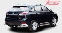 Двойная защита заднего бампера из боковых уголков (d76х42) Souz-96 Lexus RX 270 AL20 дорестайлинг (2015-2019)