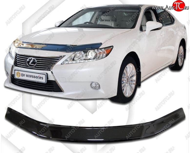 2 079 р. Дефлектор капота CA-Plastiс  Lexus ES250  XV60 (2012-2015) дорестайлинг (Classic черный, Без надписи)  с доставкой в г. Новочеркасск