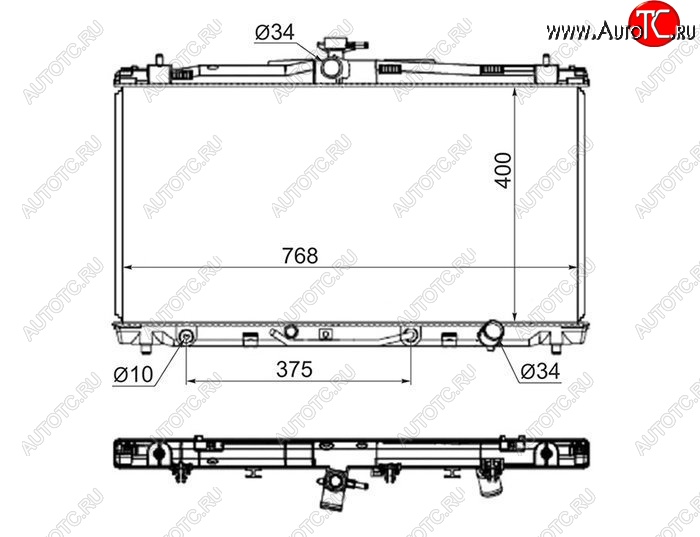 6 249 р. Радиатор двигателя SAT  Lexus ES250  XV60 (2012-2015), Lexus ES300h  XV60 (2012-2015), Toyota Avalon  4 (2012-2015), Toyota Camry ( XV50,  XV55) (2011-2018)  с доставкой в г. Новочеркасск