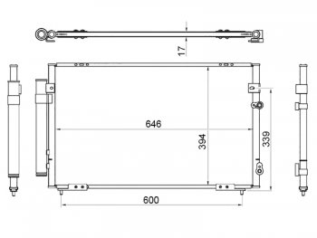 Радиатор кондиционера SAT Lexus (Лексус) GS300 (ГС)  S160 (1997-2001), Toyota (Тойота) Aristo (Аристо)  S160 (1997-2001)