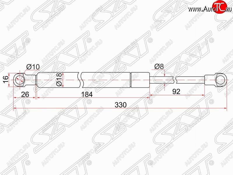 589 р. Упор крышки багажника SAT (газовый) Lexus GS450H L10 (2011-2015)  с доставкой в г. Новочеркасск