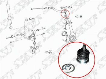 669 р. Шаровая опора верхнего рычага SAT Lexus GX470 J120 дорестайлинг (2002-2007)  с доставкой в г. Новочеркасск. Увеличить фотографию 2