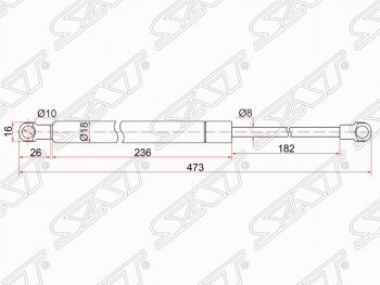 599 р. Упор капота SAT (газовый) Lexus IS250 XE20 седан дорестайлинг (2005-2013)  с доставкой в г. Новочеркасск. Увеличить фотографию 1