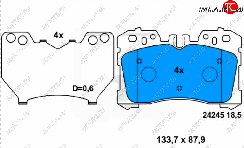 12 349 р. Комплект передних тормозных колодок Toyota (дисковые) Lexus LS600HL XF40 дорестайлинг (2006-2009)  с доставкой в г. Новочеркасск