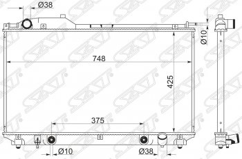 Радиатор двигателя SAT (пластинчатый, МКПП/АКПП) Lexus (Лексус) LS430 (ЛС)  XF30 (2000-2003) XF30 дорестайлинг