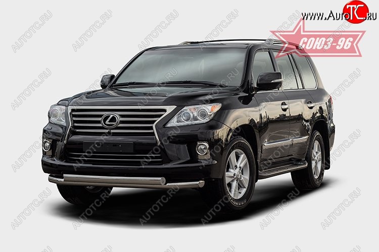 1 169 р. Защита переднего бампера двойная Souz-96 (d76/75х42). Lexus LX570 J200 1-ый рестайлинг (2012-2015)  с доставкой в г. Новочеркасск