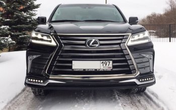 22 699 р. Накладка на передний бампер Автократ (без LED-оптики) Lexus LX570 J200 2-ой рестайлинг (2015-2022) (Неокрашенная)  с доставкой в г. Новочеркасск. Увеличить фотографию 10