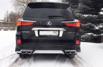 22 699 р. Накладка заднего бампера Автократ (без глушителя) Lexus LX450d J200 2-ой рестайлинг (2015-2022) (Неокрашенная)  с доставкой в г. Новочеркасск. Увеличить фотографию 3