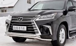 14 599 р. Защита переднего бампера (2 трубы Ø42 мм, нержавейка) Petroil Tuning Lexus LX450d J200 2-ой рестайлинг (2015-2022)  с доставкой в г. Новочеркасск. Увеличить фотографию 4