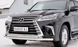 16 999 р. Защита переднего бампера (2 трубыØ63 и 42 мм, нержавейка) Russtal Lexus LX450d J200 2-ой рестайлинг (2015-2022)  с доставкой в г. Новочеркасск. Увеличить фотографию 4