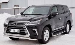 13 999 р. Защита переднего бампера (Ø63 мм, нержавейка) Russtal Lexus LX450d J200 2-ой рестайлинг (2015-2022)  с доставкой в г. Новочеркасск. Увеличить фотографию 2